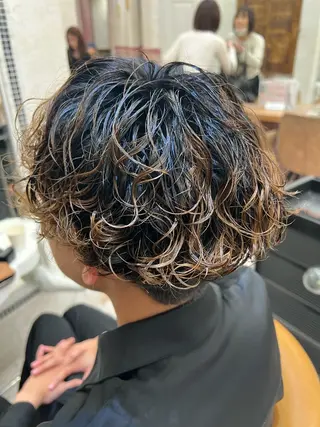 メンズ 縮毛矯正/ブリーチ なしダブルカラー輝希のヘアスタイル