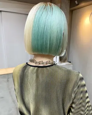 ショート カラー ヘアアレンジ 丸山渉/パーマ エフェクトブリーチのヘアスタイル