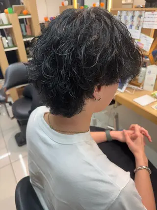 ショート パーマ メンズ パーマ/ハイトーン /吉田眞のヘアスタイル