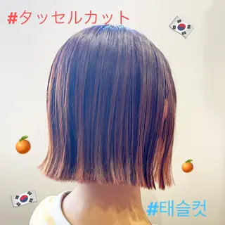 ミディアム カラー 韓国🩵海外ヘア 宮川華奈のヘアスタイル