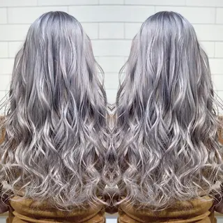 ロング カラー ヘアアレンジ 髪質改善×ハイトーン 中田啄也のヘアスタイル