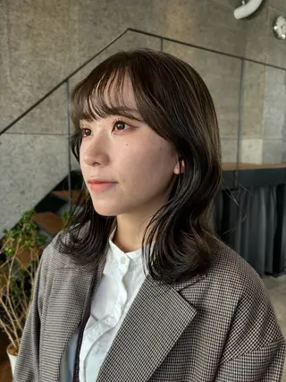 ミディアム カラー パーマ ヘアアレンジ 押切 響 のヘアスタイル