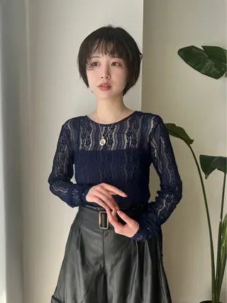 ショート カラー パーマ 美髪🧊ショート /ボブ/小由葵のヘアスタイル