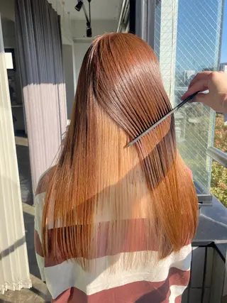 ロング カラー 暖色カラー🍒 ケアブリーチ/akiのヘアスタイル