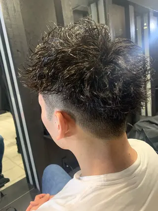 ショート メンズ メンズパーマ/難波/ 心斎橋　室園亮佑のヘアスタイル