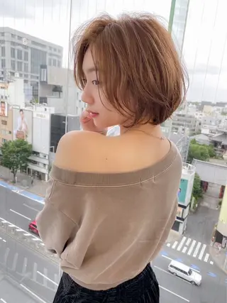 ショート カラー 似合わせボブ💓/ 美髪縮毛✨豊嶋龍佑のヘアスタイル