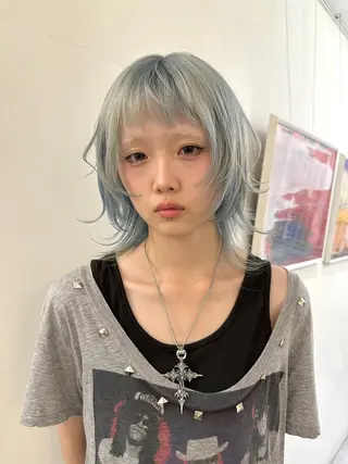 ミディアム 似合わせ/ハイトーン ✂︎ゆーぴ✂︎のヘアスタイル