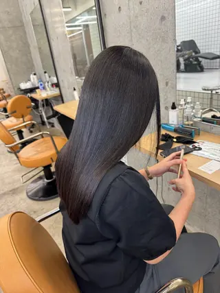 ロング 髪質改善×縮毛矯正× 艶カラー 吉原和磨のヘアスタイル