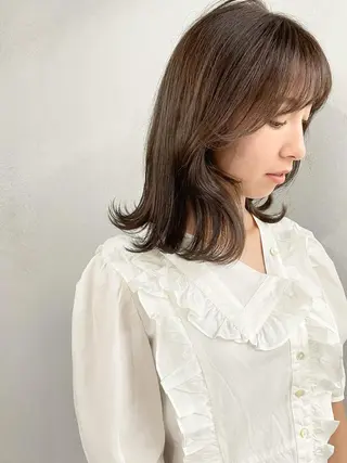 ミディアム カラー パーマ ヘアアレンジ メンズ キッズ ネイル マツエク・マツパ #tag 稗田綾加のヘアスタイル