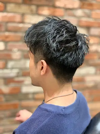 ミディアム パーマ メンズ HIROGINZAプレミアムバーバー赤坂店所属・田中 千恩のヘアスタイル