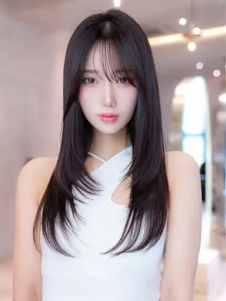 ロング カラー 岡山 菜花のヘアスタイル