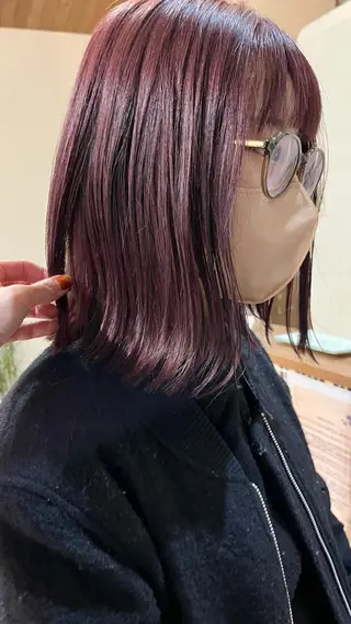 ミディアム カラー 中村 友香のヘアスタイル