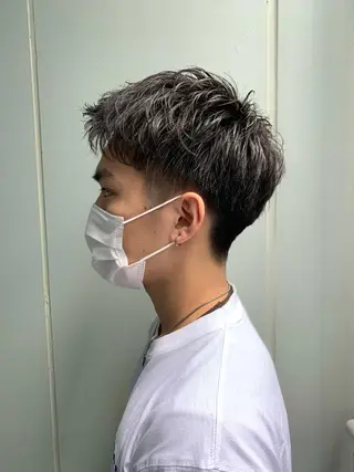 ショート カラー パーマ メンズ ainico.所属・明治神宮前 NANAMIのヘアスタイル