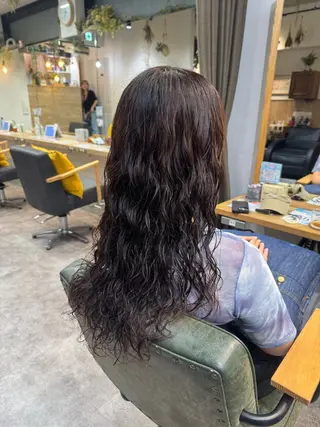 ロング パーマ 縮毛矯正/艶暖色 カラー/パーマひふみのヘアスタイル