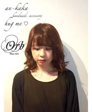 ミディアム カラー パーマ 鬼頭 洋吏のヘアスタイル