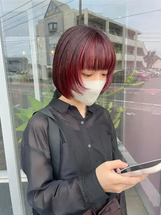 ミディアム カラー ひなた 艶カラー/渋谷のヘアスタイル