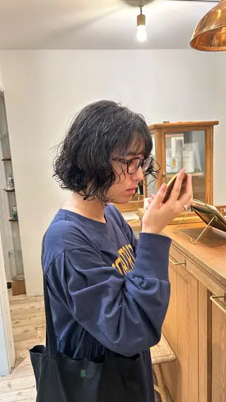 ショート カラー パーマ 🌿ボブ パーマ高橋啓太🌿のヘアスタイル