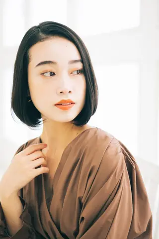 ミディアム パーマ カラー 髪質改善 美容室Atomのヘアスタイル