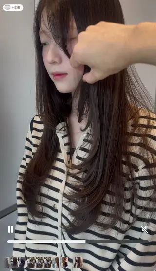 ロング パーマ 韓国式パーマ🔥 ブリーチ🔥TOMOのヘアスタイル