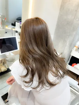 セミロング カラー 新宿/韓国風レイヤー 髪質改善/渋谷直樹のヘアスタイル