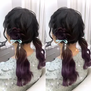 セミロング ヘアアレンジ lien ヒジリのヘアスタイル