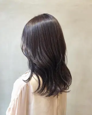 セミロング カラー ヘアアレンジ 酸性縮毛矯正🧴韓国 レイヤー/髪質改善のヘアスタイル
