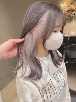 ミディアム カラー Aster れおんのヘアスタイル