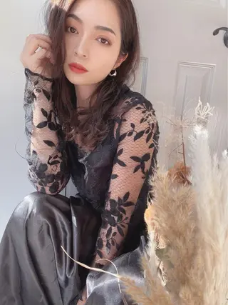 ロング レイヤーカット・ 縮毛矯正 星野のヘアスタイル