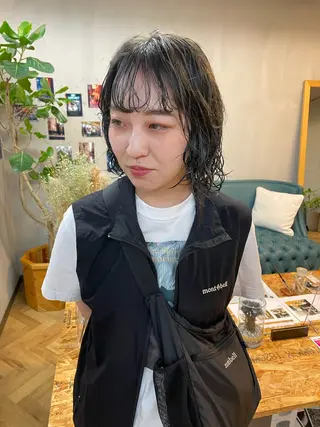 ミディアム カラー パーマ ヘアアレンジ メンズ キッズ ネイル マツエク・マツパ アイブロウ tatsumi/ボブ ウルフ/レイヤーのヘアスタイル