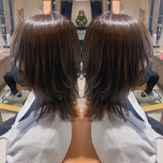 セミロング カラー 韓国🇰🇷 ✂︎hair 内田愛のヘアスタイル