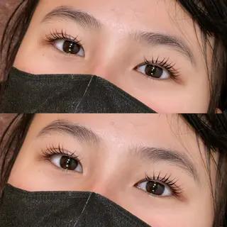 マツエク・マツパ 透明感カラー/顔周り カット/レイヤーにかのヘアスタイル