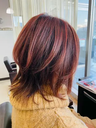 ミディアム カラー 阿久津 泰幸のヘアスタイル