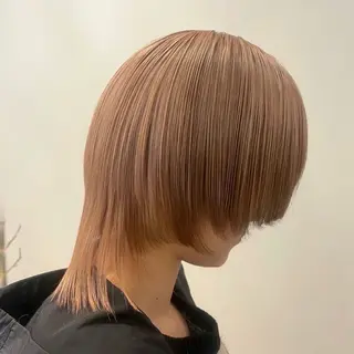 ショート カラー ヘアセット/ピンク /レッド/あつはのヘアスタイル