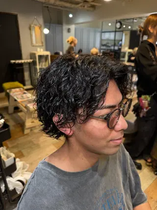ショート パーマ メンズ メンズカット/パーマ 艶カラーTAIGA︎のヘアスタイル