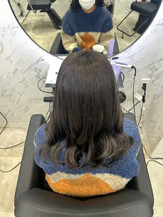 セミロング カラー 韓国艶カラー 🇰🇷💎MIUのヘアスタイル