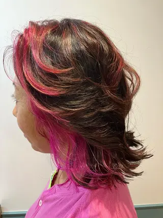 ミディアム カラー パーマ OVER  SEAオーバーシー所属・森 陽子のマツエク・マツパデザイン