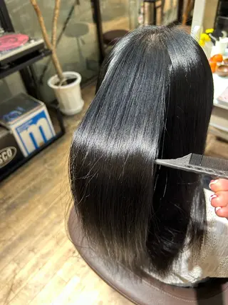 ロング クロスパーマ×曲がる 縮毛矯正🫧あゆみのヘアスタイル