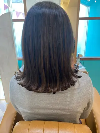 ミディアム ボブ韓国風レイヤー 髪質改善/畠中ケントのヘアスタイル