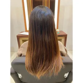 ミディアム カラー パーマ オーガニックカラー/ 髪質改善/ボブのヘアスタイル