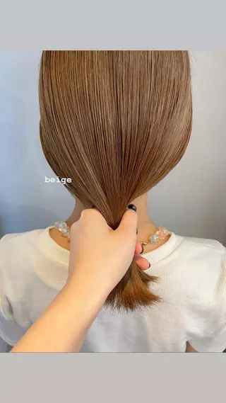 ミディアム カラー ボブ ブリーチ/miinaのヘアスタイル