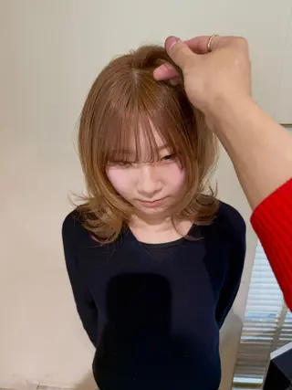 セミロング カラー ヘアアレンジ opus 店長大和 レイヤー/赤み消しのヘアスタイル
