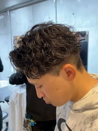 ショート パーマ メンズ 大人パーマ特化 心斎橋本町/えざわのヘアスタイル