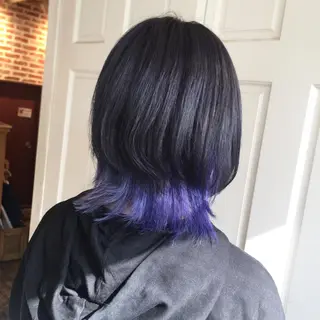 ミディアム カラー ホワイト&レイヤーカ ットエクステ長畠俊輔のヘアスタイル