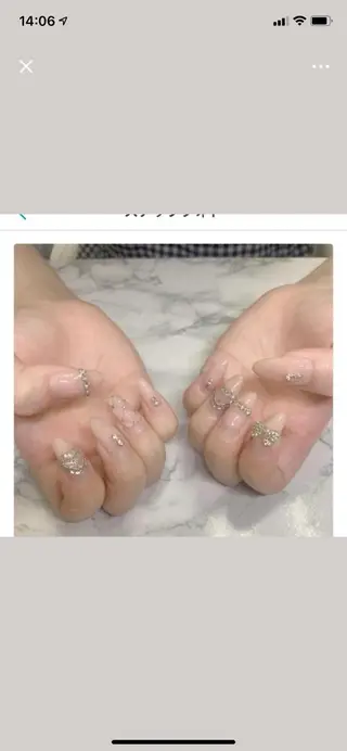 ネイル はな💎ネイル ワンホン、長さ出しのネイルデザイン