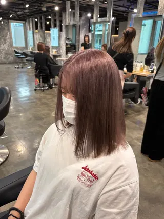 ミディアム カラー ハイトーンブロンド 横浜💞ミオのヘアスタイル