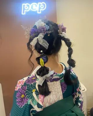 ロング ヘアアレンジ pep所属・pep natsumiのヘアスタイル