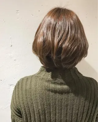 ショート ミディアム セミロング ロング カラー パーマ ミルクティーベージュ 山本勝志のヘアスタイル