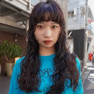 ロング パーマ ◽️モードヘア◽️ SHOUTOのヘアスタイル