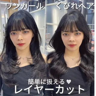 セミロング 顔周り/透明感カラー /韓国ヘア/TAKUのヘアスタイル