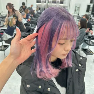 ミディアム カラー ダブルカラー 韓国ヘアKYONのヘアスタイル